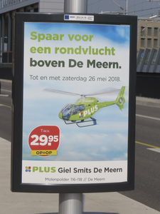 908205 Afbeelding van een reclameaffiche van de supermarkt 'PLUS Giel Smits' te De Meern (gemeente Utrecht) voor een ...